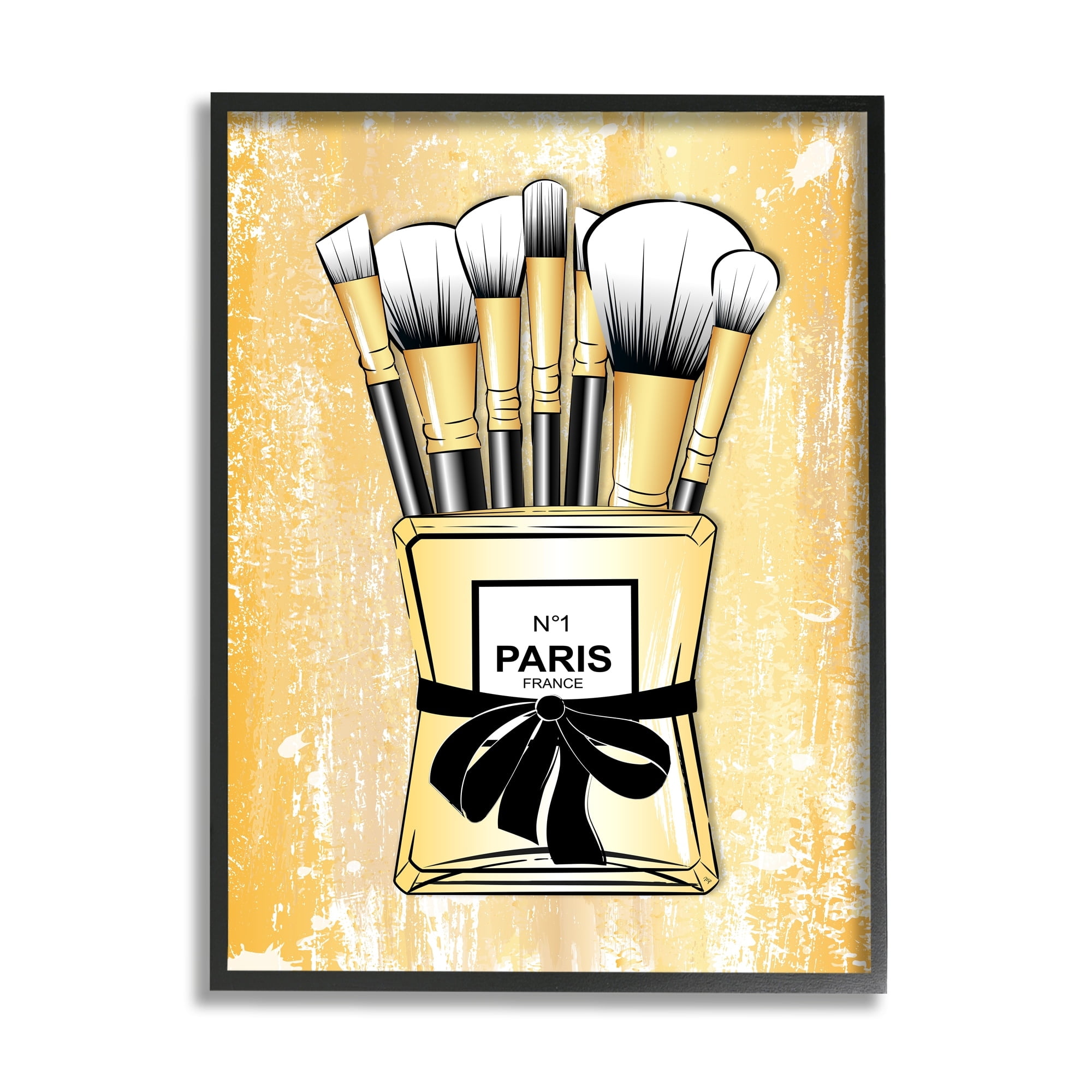 Stupell Industries Makeup Brushes Glam Perfume Beauty & Fashion Painting White Framed Art Print Wall Art