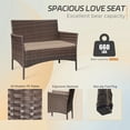 thumbnail image 2 of Tappio 4 PCS Outdoor Rattan Furniture Patio Conversation Set, Wicker Sofa Garden Conversation Bistro Sets for Yard, Pool or Backyard, Brown/Khaki, 2 of 7