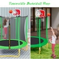 thumbnail image 6 of 5.5FT Trampoline with Built-In Basketball Hoop and Ball for Kids Teens, 65" Mini Toddler Trampoline with Safety Enclosure Net for Outdoor & Indoor, Grass Green, 6 of 7