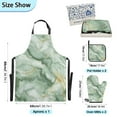 thumbnail image 3 of 5 Pcs Kitchen Set Heat Resistant Oven Mitts and Non-Slip Pot Holders with Adjustable Cooking Apron Soft Green Marble, 3 of 6