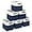 White/ Blue, variant on Cube Storage Baskets 6 Pack, 11x11 inch Foldable Cube Storage Bins with Leather Handles for Shelf Closet Nursery Toys (White/ Gray)