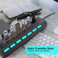 thumbnail image 4 of Hub USB 2.0 de 7 puertos con interruptores y LED individuales, divisor 2.0, 4 of 5