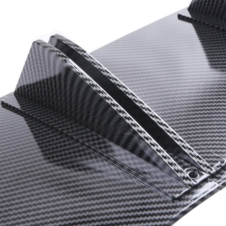 34" Universal Rear Lower Bumper Lip Diffuser – Shark Fin Textured Carbon Fiber Pattern
