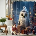 thumbnail image 3 of Christmas Owl Shower Curtains for Bathroom, with Gift Santa Hat Christmas Tree Blue Sky Waterproof Fabric Shower Curtain for Bathroom Bathtub Decoration, Machine Washable, 72"x72", 3 of 9