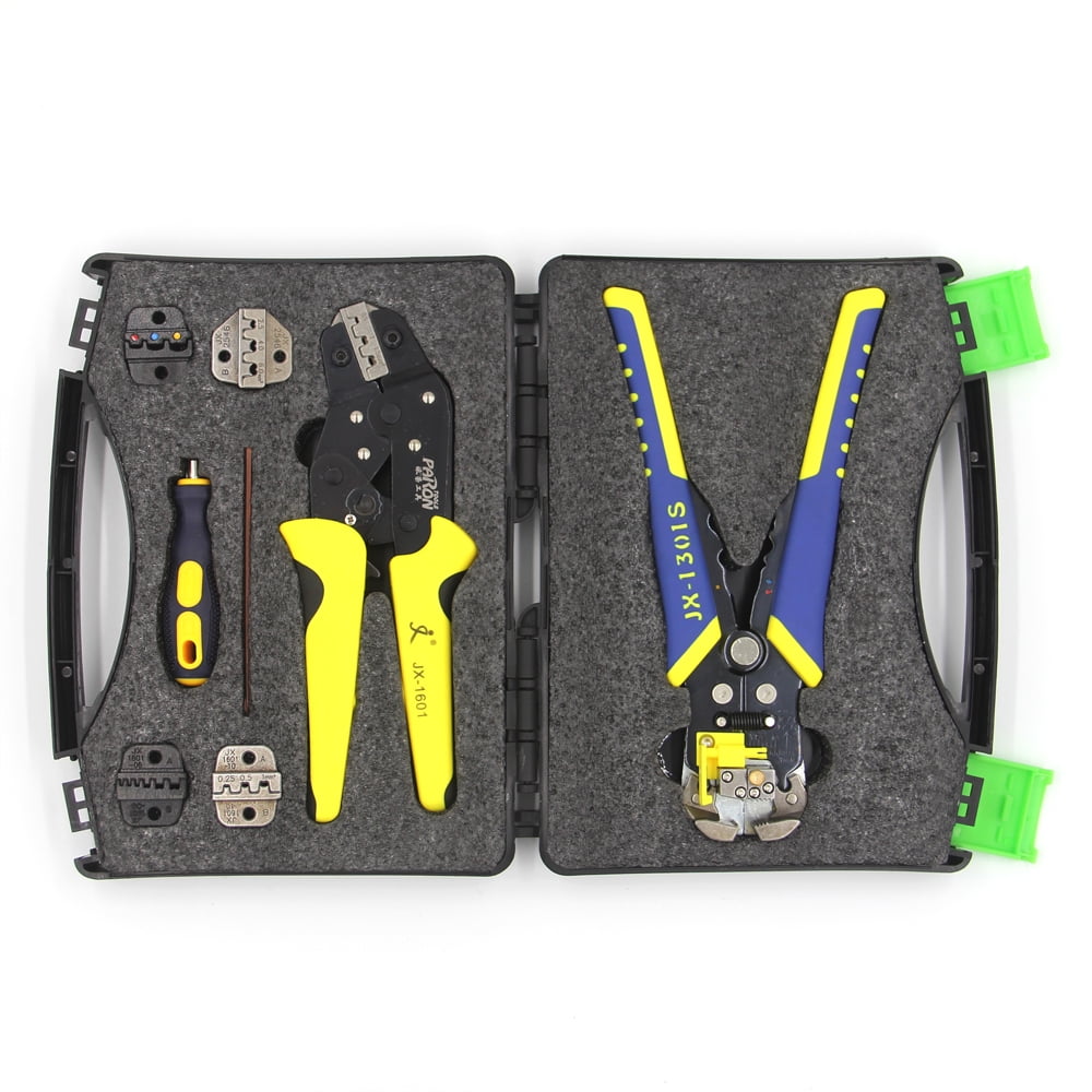 Crimper Plier Electrical Wire Terminals Crimping 8 jaws Tool Set W/b UK Blue New 