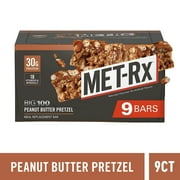 MET-Rx Big 100 Protein Bar, Peanut Butter Pretzel, 30g Protein, 9 Ct