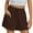 Coffee, variant on purcolt Women's Casual Comfy Cotton Linen Shorts Drawstring Elastic High Waist Summer Beach Shorts with Pockets