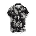 thumbnail image 2 of Jinhomg Men's Floral Vacation Shirt Casual Loose Button Down Tropical Hawaiian Shirt Big and Tall Comfy Short Sleeve Button Down Aloha Shirts Black XXXXXL, 2 of 4