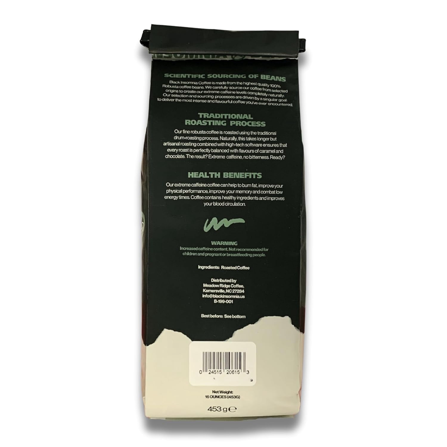 Black Insomnia Ground Coffee Strongest in The World Dark Roast 1lb