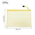 thumbnail image 2 of Uxcell A4 File Document Pockets Bill Pouch Mesh Zipper Bags, Yellow 3 Pack, 2 of 5