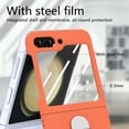 thumbnail image 5 of Ring Holder Case Compatible with Samsung Galaxy Z Flip 5 Case, Slim Thin Solid Sturdy Hard PC All-Inclusive Anti-Drop Built-in Screen Protector Case for Samsung Galaxy Z Filp 5 5G 2023, Orange, 5 of 9