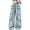 Blue, variant on KVPLBQFD Baggy Cargo Jeans for Girls Flap Pockets High Rise Denim Pants Kids Wide Leg Denim Jean Tweens Y2k Casual Trousers 90s Hip Hop Streetwear
