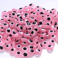 thumbnail image 1 of 100Pieces Plat Rond Mauvais Oeil Perles Perles de Lampwork de Résine à la Main 8mm Charmes Entretoise Perles pour Bracelets Collier Bijoux Artisanat Faisant Rose, 1 of 9