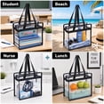 thumbnail image 2 of Clear Tote Bag Stadium Approved 12x12x6, 3 Pack Heavy Duty PVC Clear Tote with Zipper for Concerts, Work & School, Clear, 2 of 9