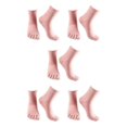 thumbnail image 1 of relayinert Soft Five Toe Socks Stretchable Cotton High Crew Socks Athletic Solid Socks Pink 5Set, 1 of 6