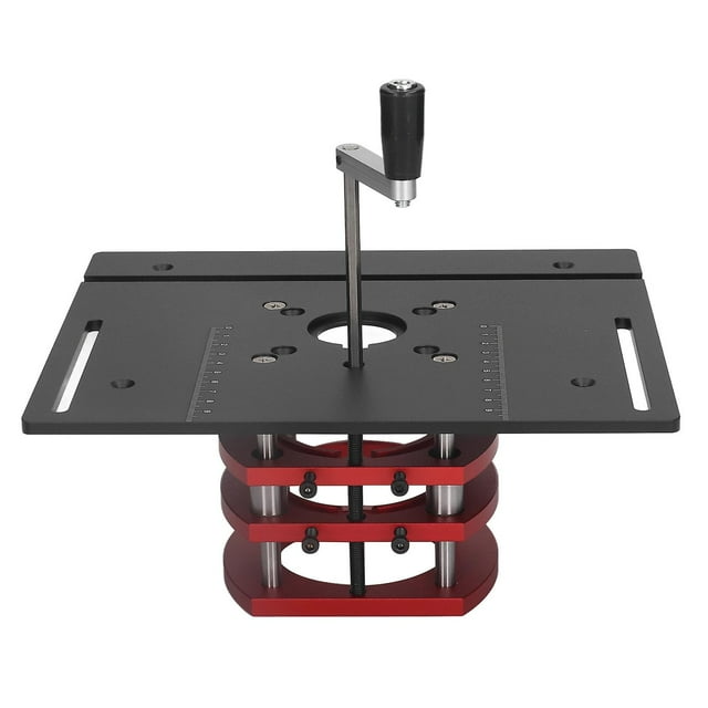 Manual Lifting System Kit For Router Table Saw Insert Base Plate - Black