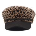 thumbnail image 3 of Boina de mujer con picos, sombrero plano de hiedra de invierno, boina de leopardo, 3 of 4