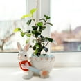 thumbnail image 3 of Garden Rabbit Resin Flower Pot Decorative Outdoor Planter for Balcony Patio, 3 of 5