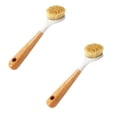thumbnail image 2 of Stiff Bristles Dish Brush with Wood Handle,Kitchen Scrub Brushes for Cleaning, Dish Scrubber with Stiff Bristles for Sink, Pots,Pans,7.87"×1.97", 2PCS, 2 of 4