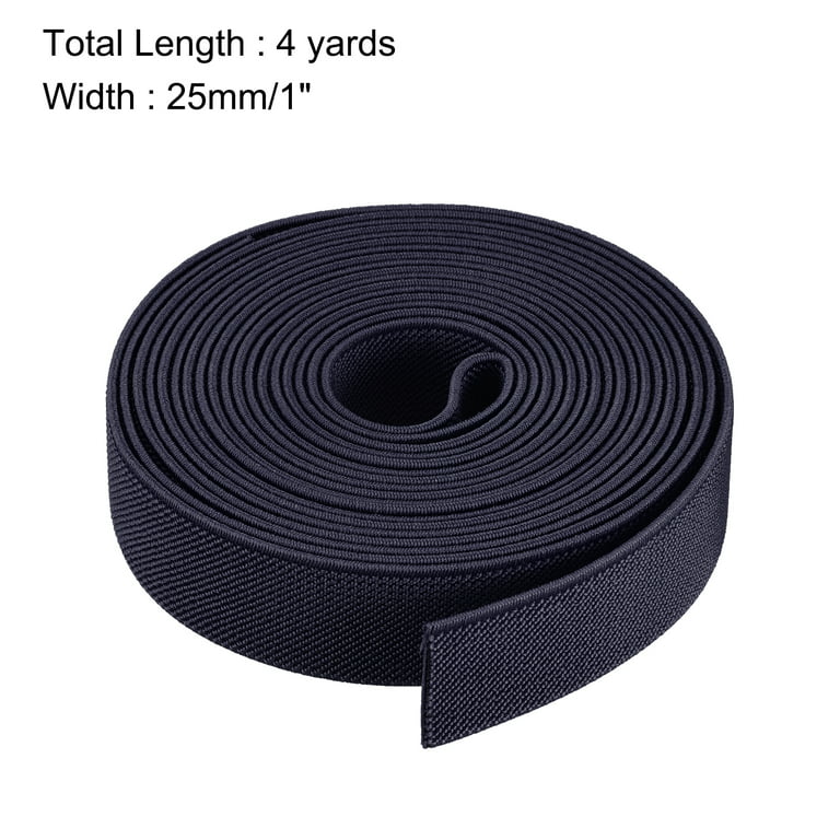 Twill Elastic Band Double Side 2 Flat 4 Yard 1 Roll Flat Elastic Ribbon  Cord Dark Grey for Sewing, Waistband 