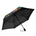 thumbnail image 2 of FORMRS Travel Umbrella Folding Auto Open Close Windproof Rain UV Protection, Blue Colorful Flowers, 2 of 8