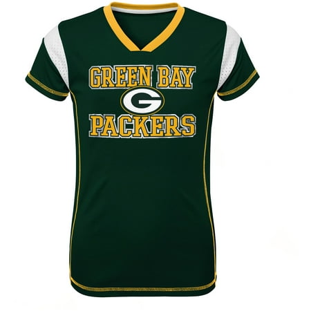 Girls Youth Green Green Bay Packers Team V-Neck Jersey