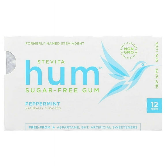 Stevita Naturals Hum Sugar Free Gum Peppermint -- 12 Pieces