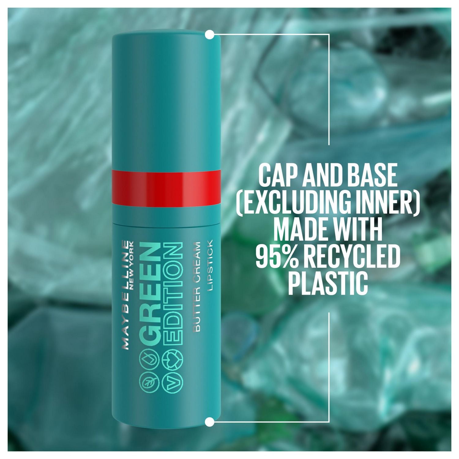 Maybelline New York Green Edition Butter Cream Lipstick, Formulated with Cocoa Butter, High-Impact Creamy Colour, Ecliptic, Purple, 3.4g