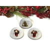 Pack of 6 Victorian Santa Claus Glass Christmas Table Top Paper Weights 3"