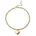 thumbnail image 4 of Women s Ankle Leg Bracelet Beach Jewelry Ladies Gold Color Stainless Steel Figaro Chain With Heart Pendant Anklets for Women, 4 of 5