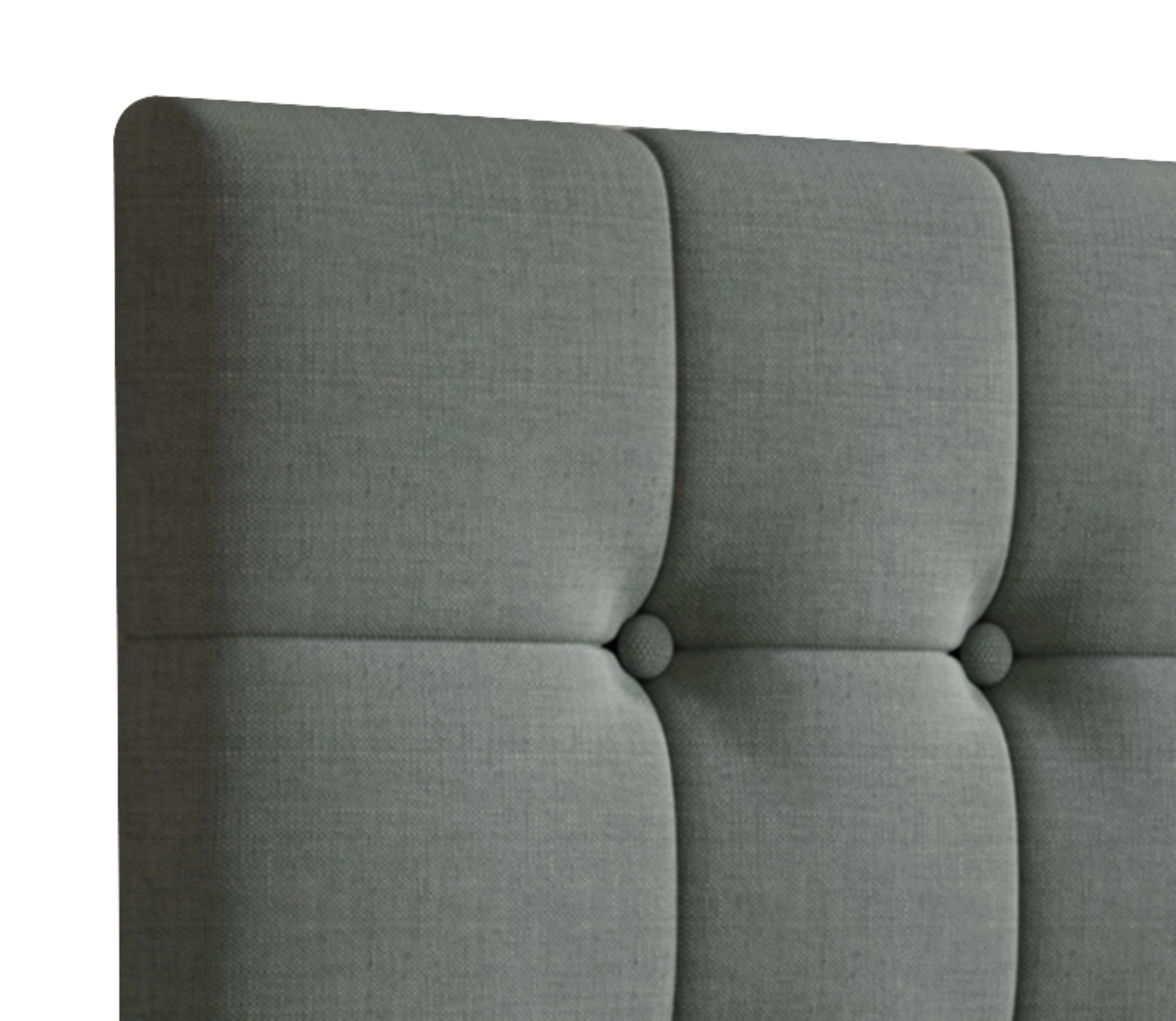 Castle Place Upholstered Button Tufted Linen Headboard, Light Grey, Full