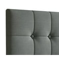 Castle Place Upholstered Button Tufted Linen Headboard, Light Grey