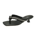 thumbnail image 2 of FAKKDUK Women's Mule Sandals, Square Toe Slip On Stiletto Heel Sandals, Low Heel Mules, Clipped Flip Flops For Girls Womens Flip Flops Womens Beach Thin Heel Thong Sandals, 4.5&Black, 2 of 7