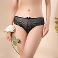 thumbnail image 2 of PMVFHDE Womens Low Waist Triangle Underwear For Girls Breathable Sheer Mesh Lace Trim Briefs Panties For Women Black，L, 2 of 5