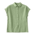 thumbnail image 3 of beishanbush Winter Sales Saving $10 Womens Button Down Shirts Women's Shirt,Color Lapel Cotton Linen Casual Loose Top Under $15, 3 of 5