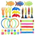thumbnail image 1 of B Ocean Theme Dive Toy Collection For Kids Pool Games, Sea Creature Treasure Hunt Aquatic Play With 34 Pieces, 1 of 3