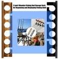 thumbnail image 2 of Wooden Fishing Rod Holder Rack, Wall Mounted Storage for Multiple Rods with Hardware, Charm for Garage or Cabin, 2 of 9