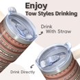thumbnail image 4 of Bohemian Design 20oz Insulated Tumbler with Lid and Straws, Stainless Steel Coffee Cup, Double Wall Vacuum Travel Mug, Leakproof, 4 of 5