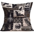 thumbnail image 2 of Pillow Covers Cotton Linen Square Vintage Halloween Decorative Throw Pillow Case Cushion Cover for Home Office Couch 18 x 18 inch Set of 2 Skull Pillowcase(Halloween#1), 2 of 5