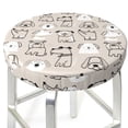 thumbnail image 3 of Easygdp Puppy Print Easy To Install Bar Stool Covers&Stool Covers Round&Elastic Stool Cover, Barstool Covers,Washable&Bottom With Elastic Edge-13 inch, 3 of 7