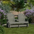 thumbnail image 2 of Wildridge Heritage 5' Glider with Console Glider, Dark Gray - Outdoor Weather Resistant Recycled Plastic Furniture for Patio, 2 of 4