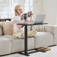 thumbnail image 2 of ZUNMOS Mobile Standing Portable Rolling Desk & Overbed Laptop Height Adjustable Work Table with Hidden Casters for Home Office, Black, 2 of 8
