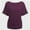 Deep Purple, variant on Womens Short Sleeve Boat Neck Side Shirring Dolman Drape Top
