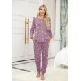 thumbnail image 4 of MINTREUS Womens Pajama Set Long Sleeve Sleepwear Nightwear Soft Pjs Lounge Sets With Pockets, 4 of 7
