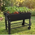 thumbnail image 2 of Large Planter Raised Beds with Legs Outdoor Metal Planter Box on Wheels Elevated Garden Bed for Vegetables Flower Herb Patio 40x 11 x 31.5 in, 2 of 13