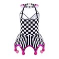 thumbnail image 2 of Alvivi Costume de Danse Clown pour Filles Justaucorps Sans Manches Robe de Danse Ballet Tenue de Cirque Halloween Noir&Blanc 10, 2 of 7