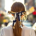 thumbnail image 2 of Unique Bargains 1 Pc Scarf Headband Printed Neck Scarf for Women Dark Blue White, 2 of 5