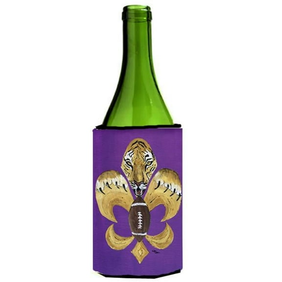 Tiger Football Fleur De Lis Wine Bottle  Hugger - 24 oz.