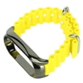 thumbnail image 2 of Silicone Watch Strap Band with Stainless Steel Protective Bumper Case Accessory Fit for Mi Band 7 Yellow, 2 of 14