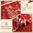 thumbnail image 4 of Exclusivo Mezcla Christmas Quilt Set Queen Size Bedding Set, Reversible Rust Red Striped Bedspreads or Coverlets with Christmas Trees Snowflakes Pattern, 4 of 6